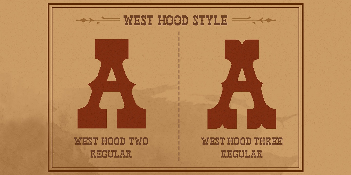 Beispiel einer West Hood Regular-Schriftart